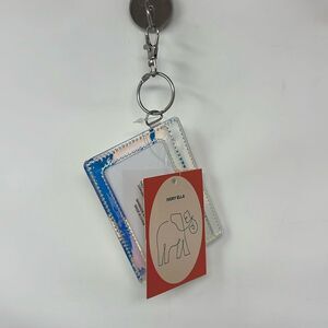 Ivory Ella Clear Iridescent holographic Keychain ID NWT
